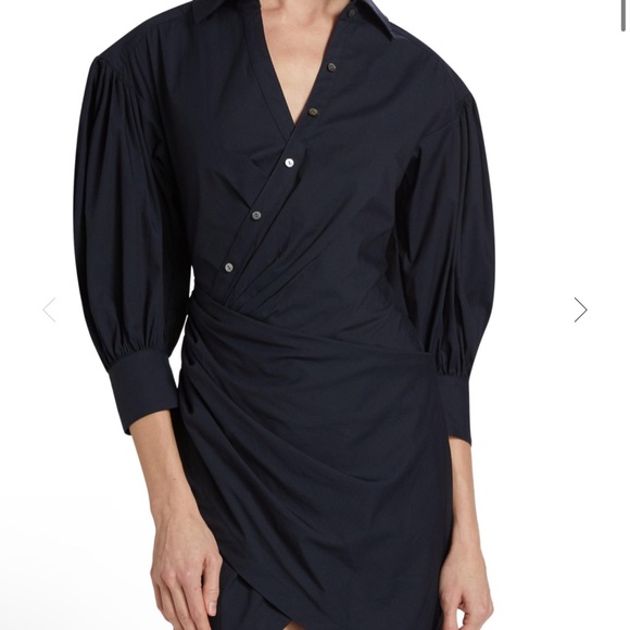 Cinq à Sept Navy Macaulay Wrap Mini Shirtdress size 8 - Picture 2 of 7